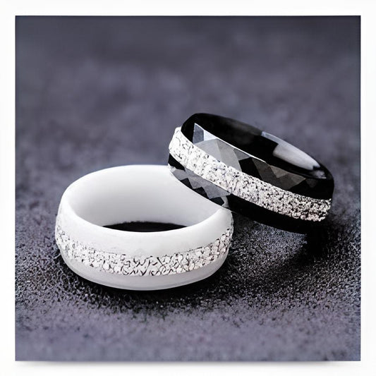 Simple Style Simply Crystal Ceramic Rings